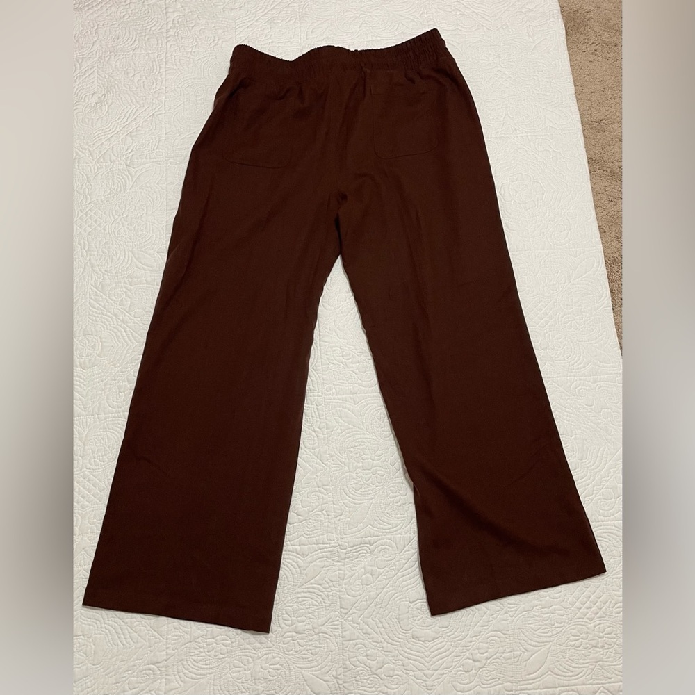 NWOT Never worn Willet Women’s 55% Linen 45% Cotton Brown pants Size 2XL - Picture 5 of 10